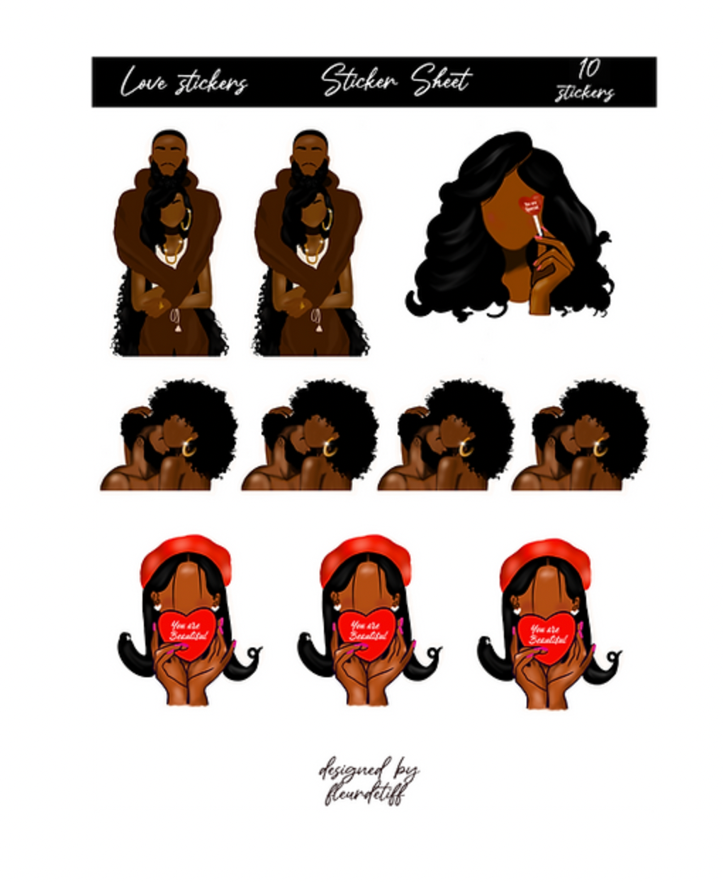 Black Love Planner Sticker Sheets