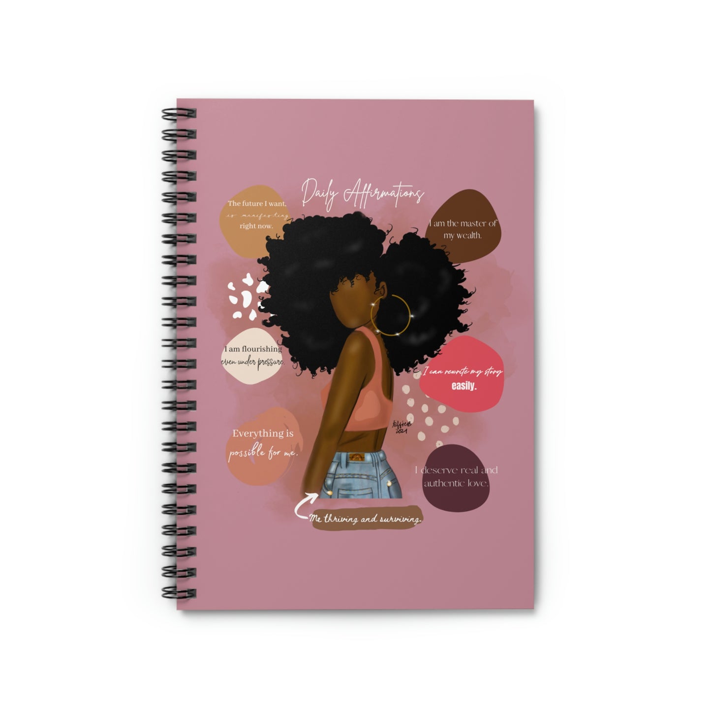 Daily Affirmations Spiral Notebook - Ruled Line